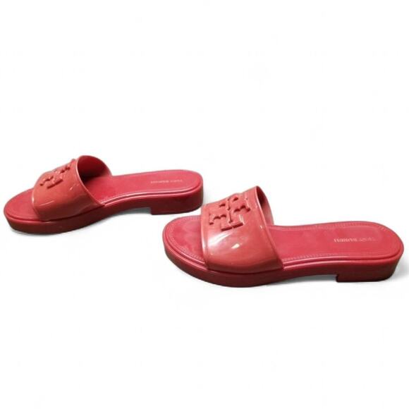 Tory Burch Eleanor Red Jelly Slides Minimalist Preppy Lux Glam 6 - Picture 7 of 7